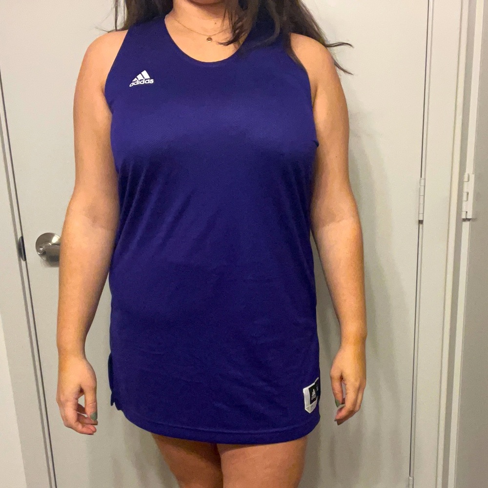Adidas basketball tank purple
